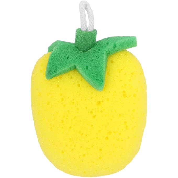Ruilogod Yellow Green Fruit Shape Bath Sponge Body Shower Scrubber w String (id: 95a ce0 7b7 127 529, Small - Image 1